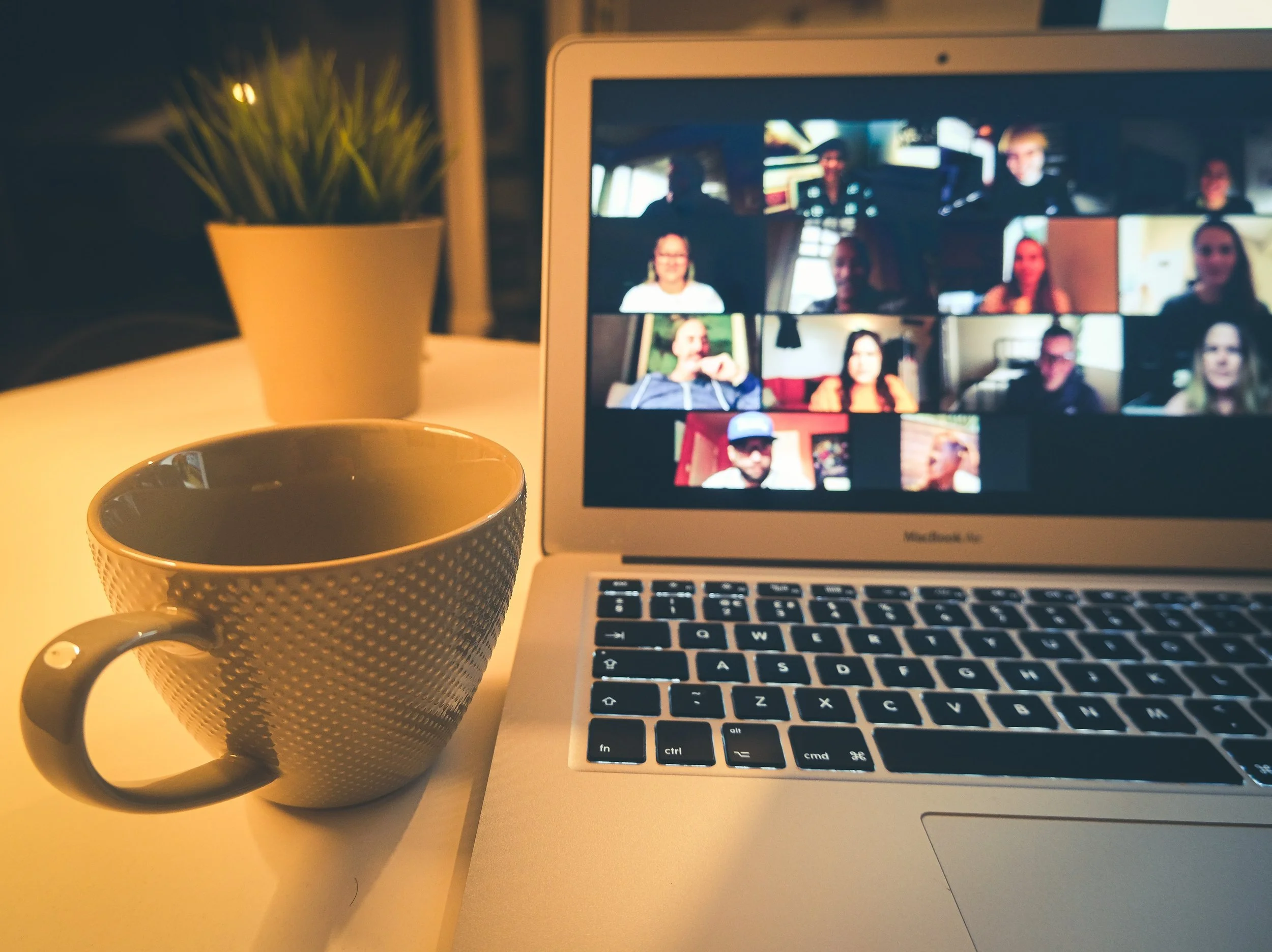 A private office prepared for secure telehealth therapy sessions.